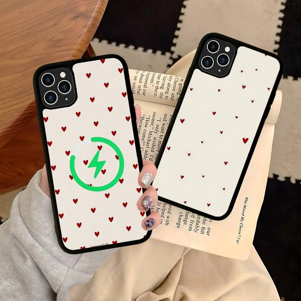 Funda de teléfono magnética Magsafe con bonito corazón de amor para IPhone 17 16 15 14 Plus 13 12 11 Pro Max Air Cover - imagen 2