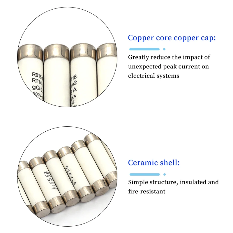 5/20/60 Uds 10*38 fusible cerámico de soplado rápido 10x38mm fusible 380V 500V 0.5A 1A 2A 3A 4A 5A 6A 8A 10A 16A 20A 25A 32A 40A RO15 RT18 RT14 - imagen 5