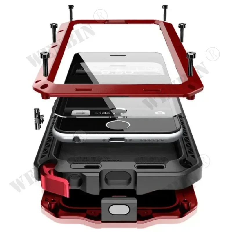 Funda de lujo resistente a prueba de golpes para iPhone 17 16 15 14 13 Pro Max Plus Max Doom Armor Funda protectora de Metal Funda - imagen 2