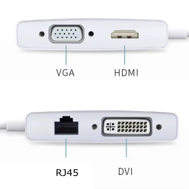 HD 1080P USB 3,0 tipo C Mini DP/DP a DVI 24 + 5 HDMI compatible VGA RJ45 adaptador macho hembra para PC proyector portátil HDTV - imagen 2
