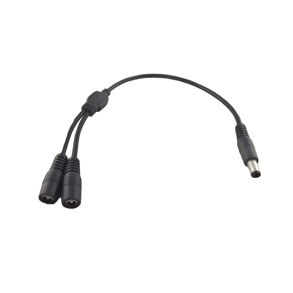 CCTV DC Power 5,5mm x 2,5mm macho a 2 conectores hembra duales adaptador divisor Cable cámara de vigilancia DVR tira de luz Led