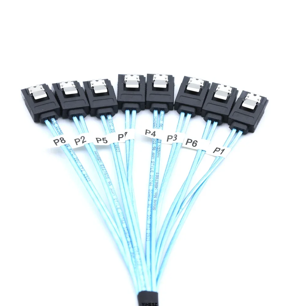 Juego de cables SATA de 4/6/8 piezas, Juego de 4/6/8 cables SATA 3,0 para PC, Cable SATA SAS de 7 pines, 6Gbps, Cable de datos para disco duro, unidad SSD, Servidor NAS - imagen 5
