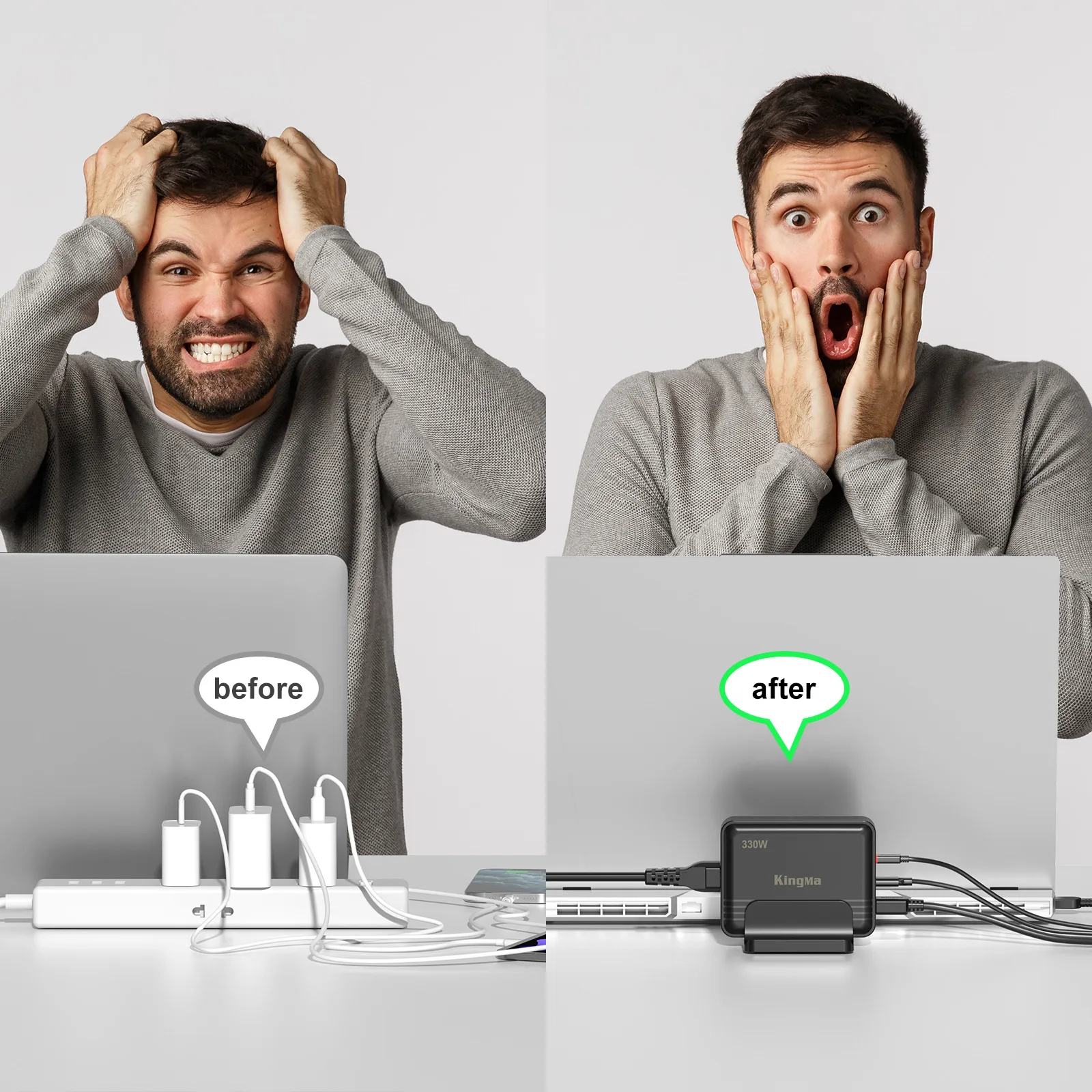 Cargador de ordenador portátil para Razer Blade, cable adaptador de fuente de alimentación de CA de 330W, 16.92A, 19,5 V, GaN, 16, 18, RC30-0484, 04840200, RZ09-0483 - imagen 5