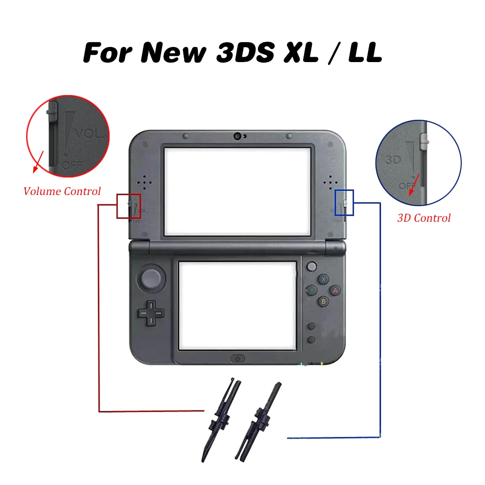 1 Juego de interruptor de conversión 3D externo Original, botón deslizante deslizante de volumen para nuevas piezas de reparación de controlador 3DS LL XL - imagen 2