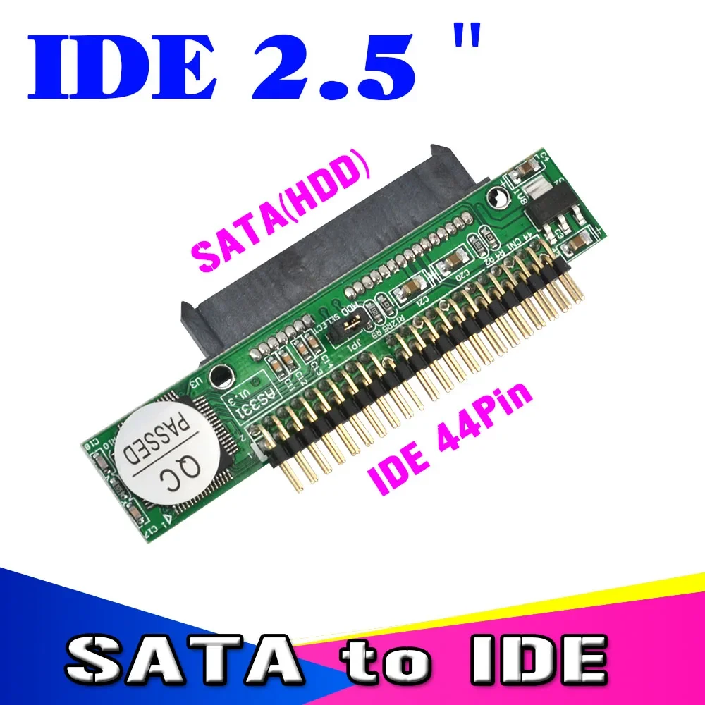 Sata a IDE 2,5 Sata hembra a 2,5 pulgadas IDE macho puerto de 44 pines 1,5 Gbs compatible con adaptador HDD CD DVD ATA 133 100
