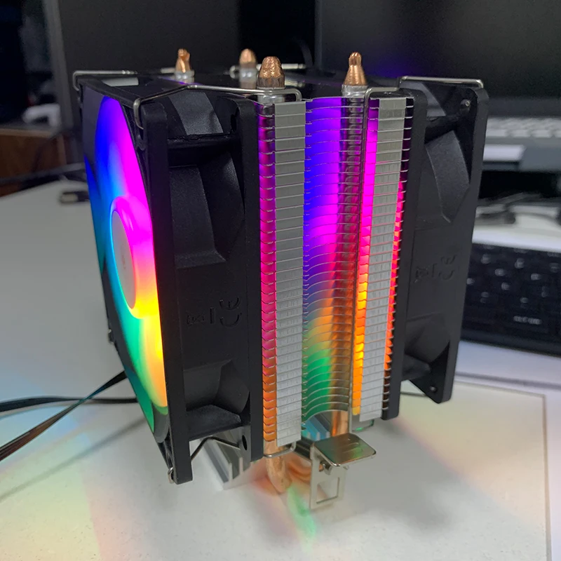 Enfriador de procesador de 4 heatpipes, ventilador de torre de Cpu RGB PWM de 4 pines para Intel LGA 2011 1366 X79 X99 1700 1200 1150 AMD AM4 AM2 AM3 AM5 - imagen 4