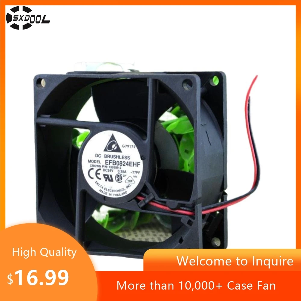 Ventilador de 80 mm 24 V para Delta EFB0824EHF-ROO 80x80x32 mm 24 V 0.35 A Ventilador de enfriamiento de 3 cables con alarma de parada - imagen 2