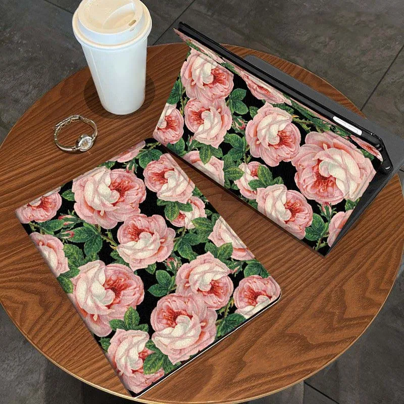 Pintura artística hermosas flores para Xiaomi Redmi Mi Pad 2 4 5 6 6s 7 8 11 12,5 12,4 11,2 8,7 SE Pro Plus Max funda para tableta