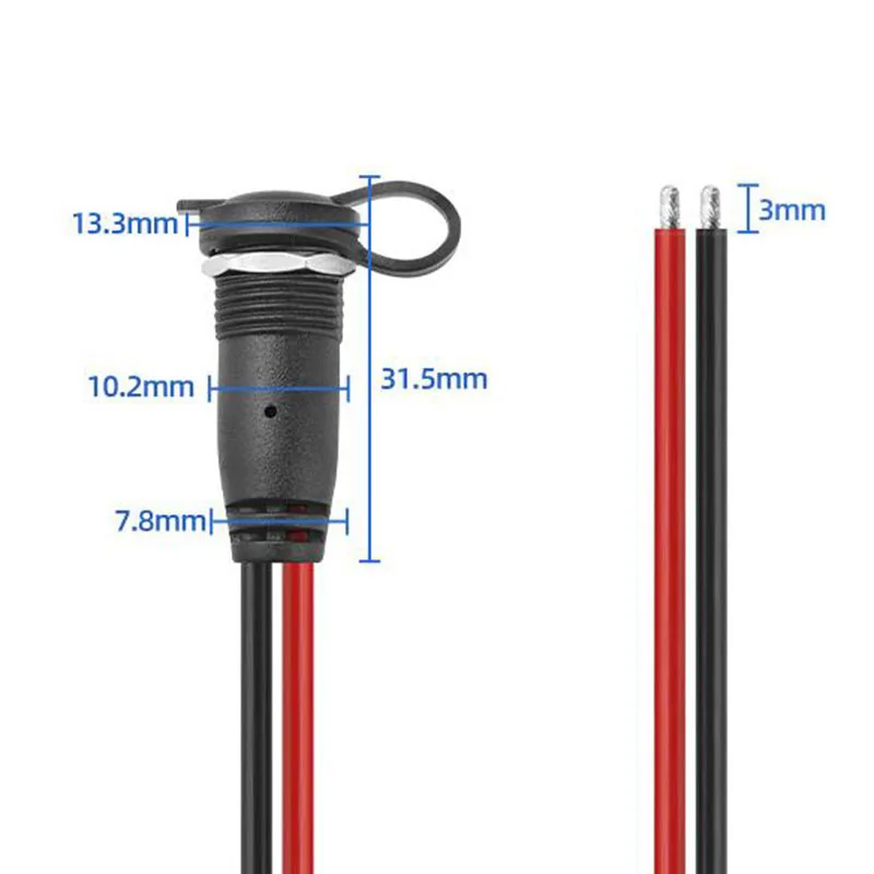 Cable de 20cm, 18awg, 2 pines, 5,5x2,1mm, 5,5x2,5mm, batería CC hembra, cable de alimentación, conector extensible con conector jack de cubierta - imagen 4