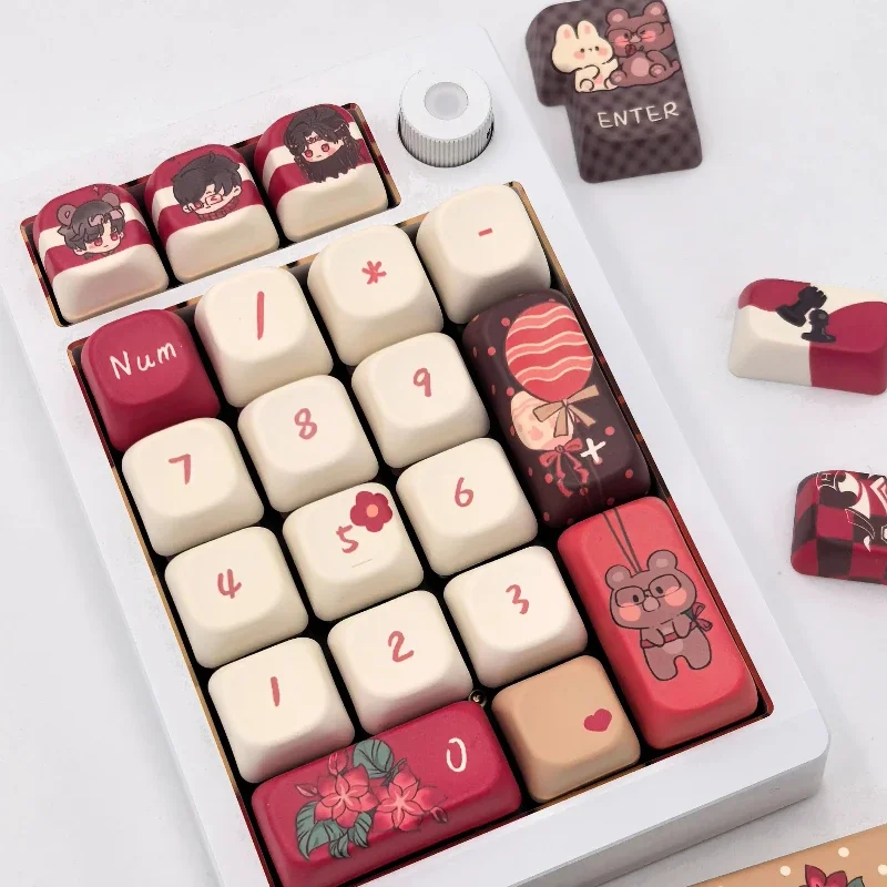 Teclas de luz y noche personalizadas PBT Evan, bonitas teclas con perfil de bola FOA, teclas originales de punto de anime de dibujos animados para juegos - imagen 4
