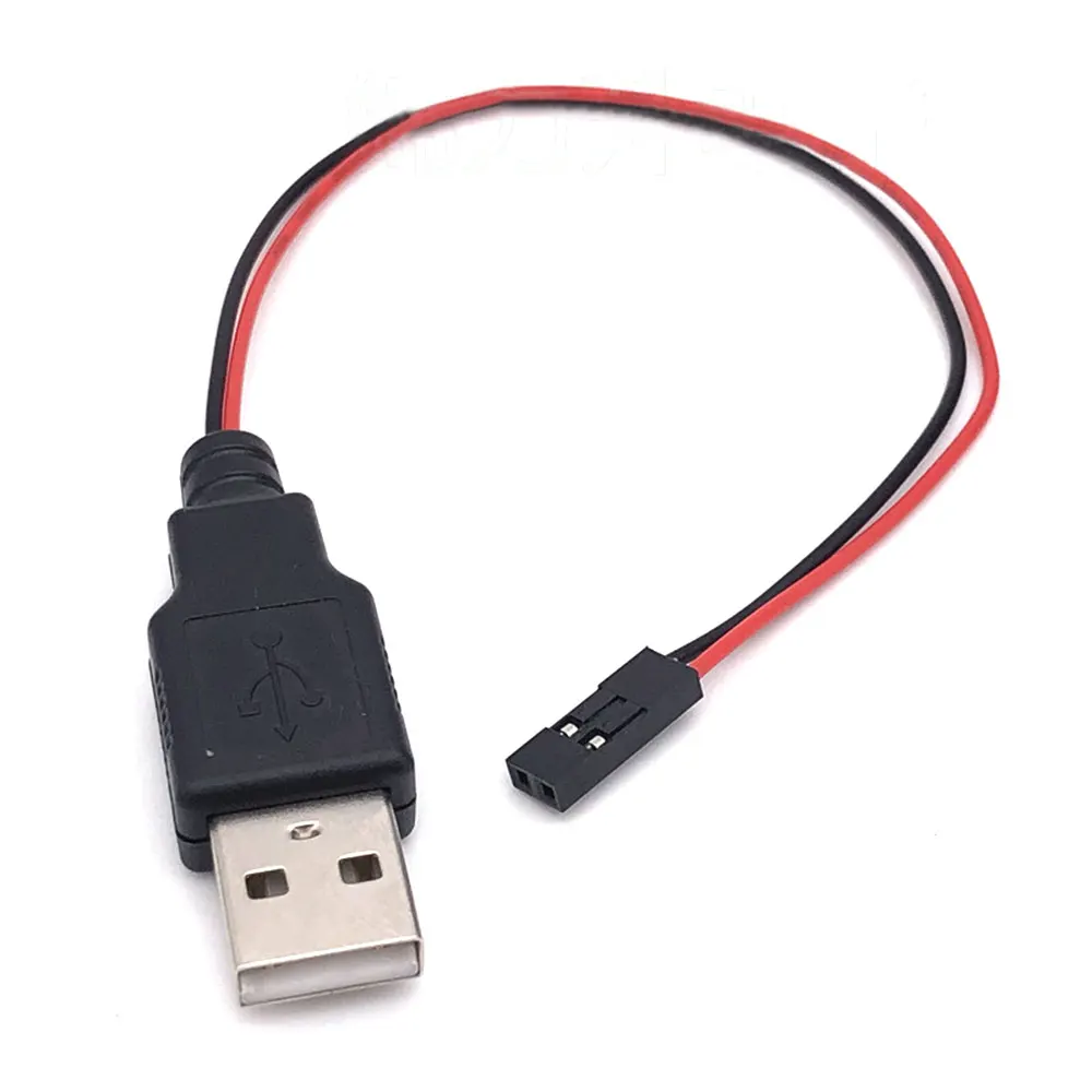 Cable de alimentación USB macho a Dupont, adaptador de conexión de extensión de Control de chasis, 2 núcleos, 1 piezas, 2,54mm, 1P/2P - imagen 2