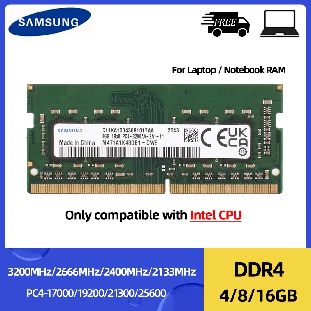 Memoria Ram Samsung DDR4 4GB 8GB 3200MHz 16GB 2666Mhz 2400MHz 2133MHz SODIMM para CPU Intel PC4 3200AA 2666V 2400T memoria para ordenador portátil - imagen 2