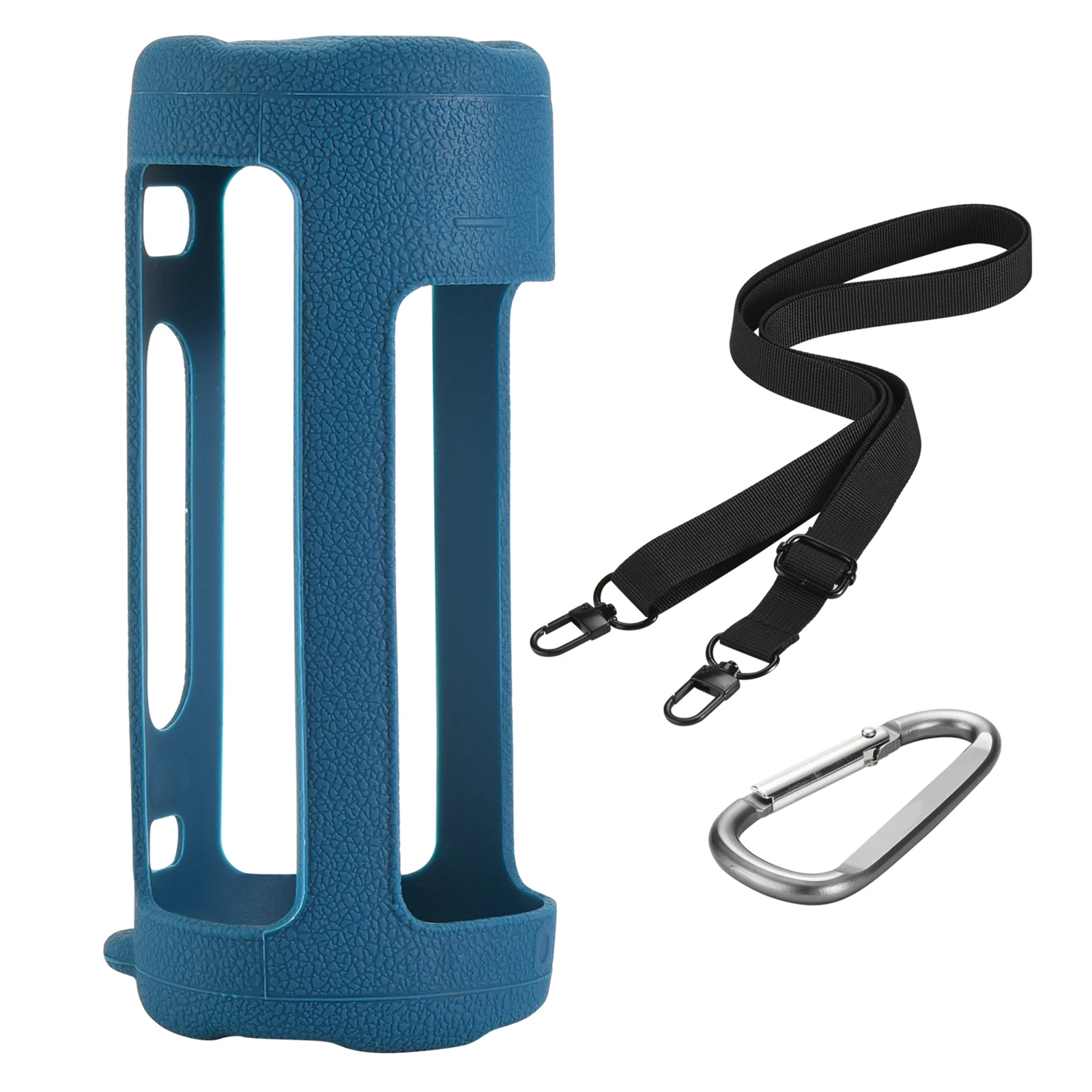 Funda protectora antideslizante con correa para el hombro y mosquetón, funda de silicona Compatible con altavoz inalámbrico JBL Grip - imagen 4