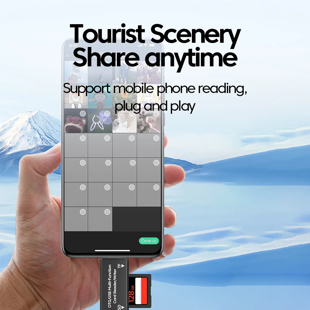 Adaptador de lector de tarjetas 2 en 1, convertidor de lector de tarjetas de memoria USB 2,0 tipo C a SD TF para iPhone 15 16, Samsung, Huawei, Xiaomi, PC y portátil - imagen 3