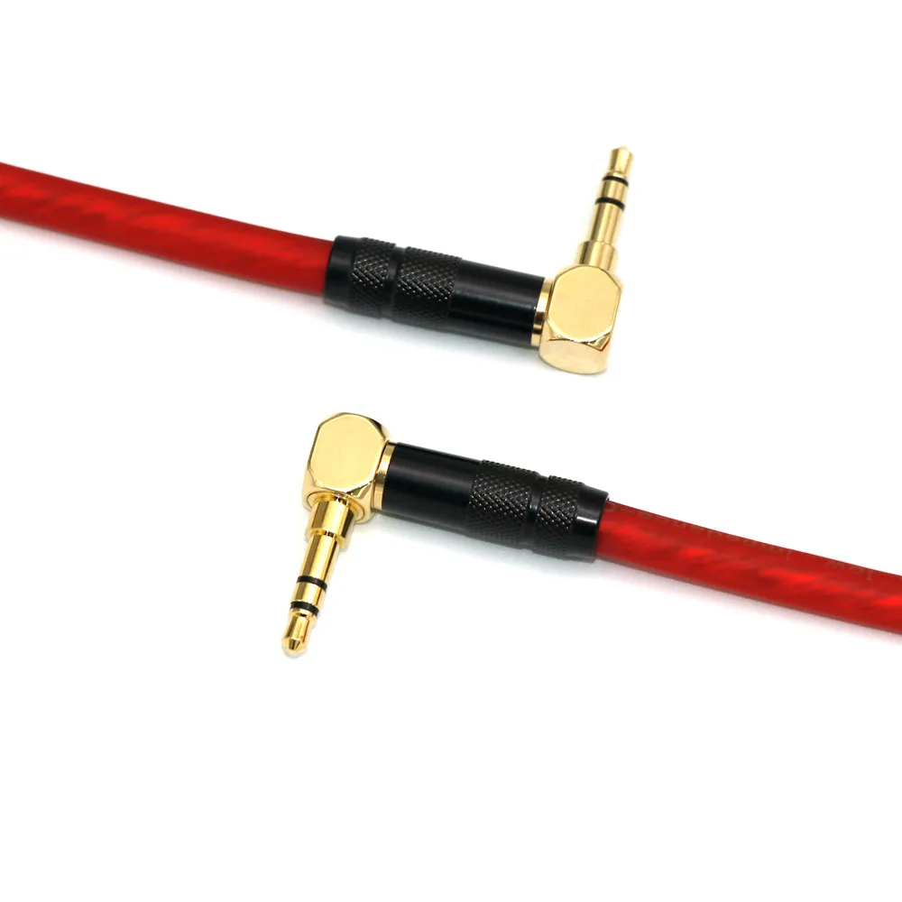 HIFI-Cable de conexión para auriculares de 3,5mm a 3,5mm, Conector de ángulo de 90 grados a 90 grados, 3 polos, Cable de grabación para coche - imagen 5