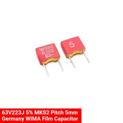 5 uds/50 Uds Alemania WIMA condensador de película 63V223 22NF 223J 5% MKS2 condensadores de 5mm de paso