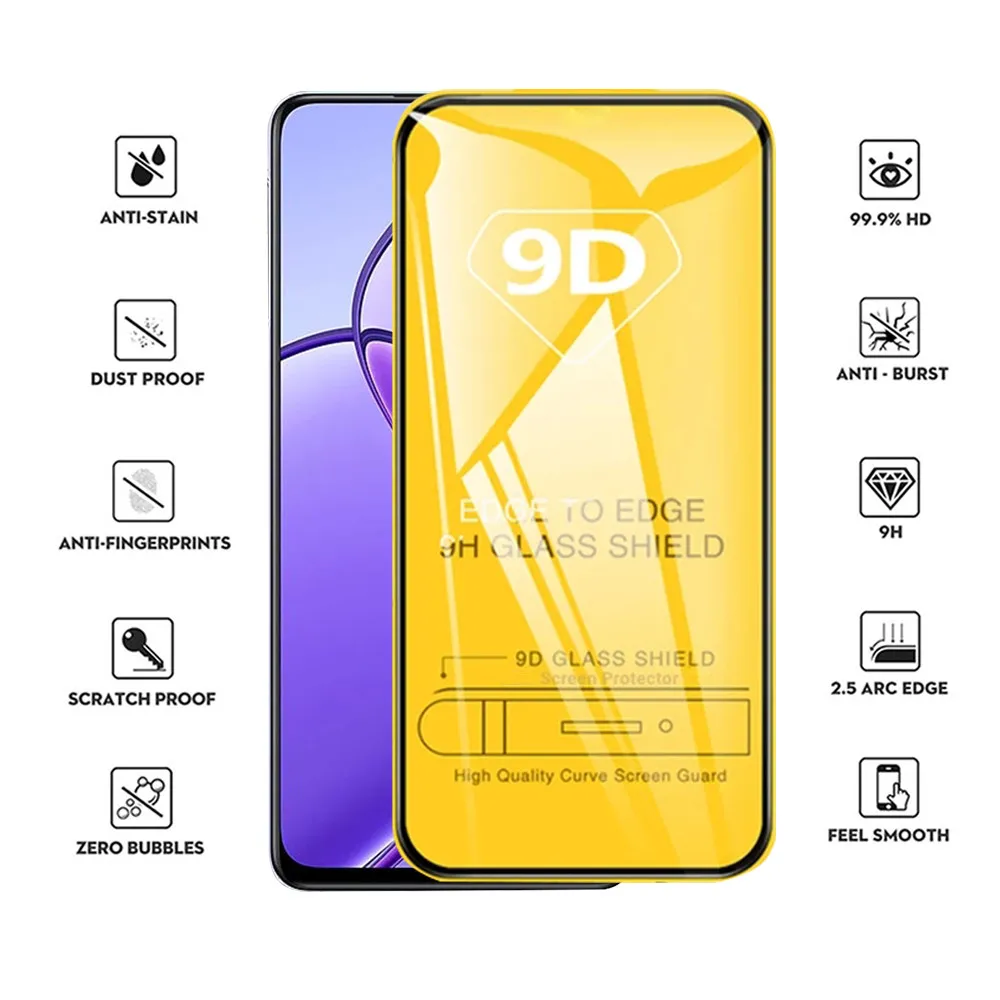 3 uds vidrio templado para Realme 12 5G 9D vidrio Protector para Realme 12 11 10 9 9i 8 8i Pro Plus 4G 5G Protector de pantalla transparente - imagen 3