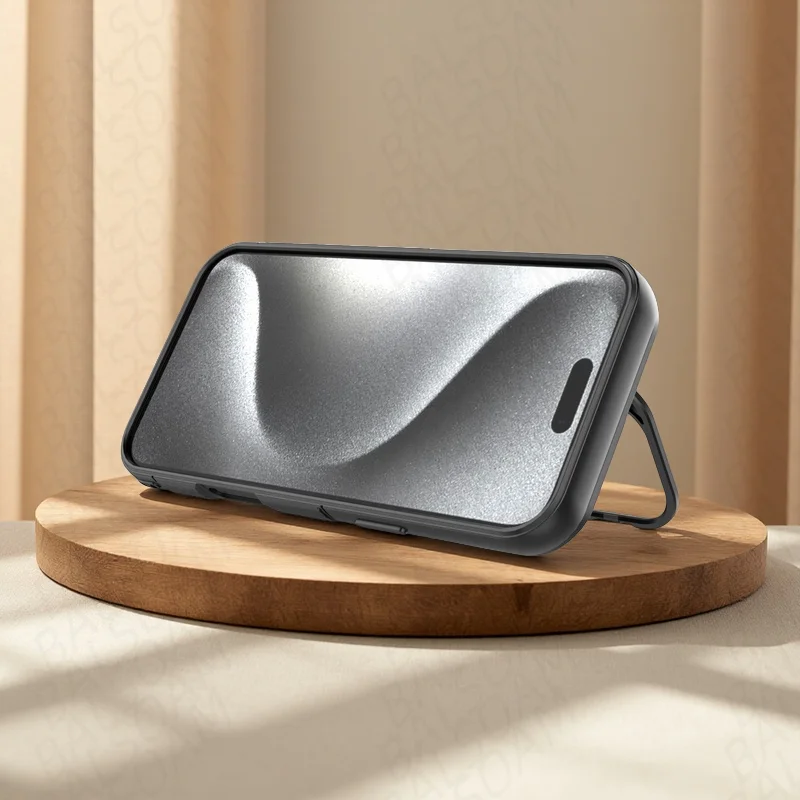 Para Magsafe carga inalámbrica magnética mate ondulado plegable soporte de cámara para iPhone 17 Air 16 15 14 Plus 13 Pro Max TPU cubierta - imagen 3