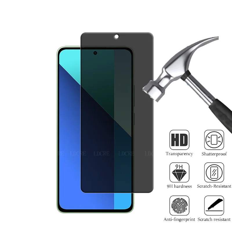 Protector de pantalla para Xiaomi Redmi Note 13 4G, cristal templado antiespía para privacidad, 4 unidades - imagen 2