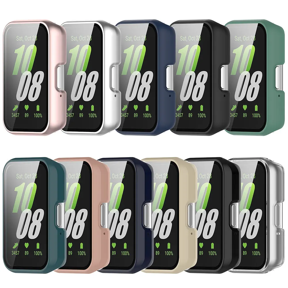 Funda completa de reloj para Samsung Galaxy Fit 3, + PC carcasa protectora de película de vidrio, parachoques duro para Galaxy Fit3, protección de SM-R390 - imagen 2