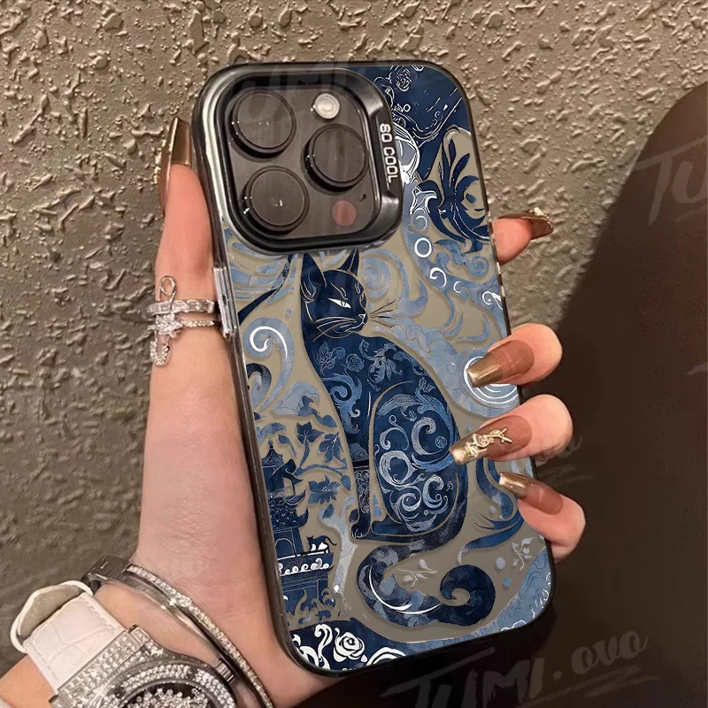 Funda rígida con diseño de gato y flores para Samsung Galaxy, cubierta con tótem artístico para modelos A55, A35, A25, A15, A05, A05S, 5G, A13, A23, A12, A22, A32, A52, A52S, A72, A51, A71, 4G - imagen 2