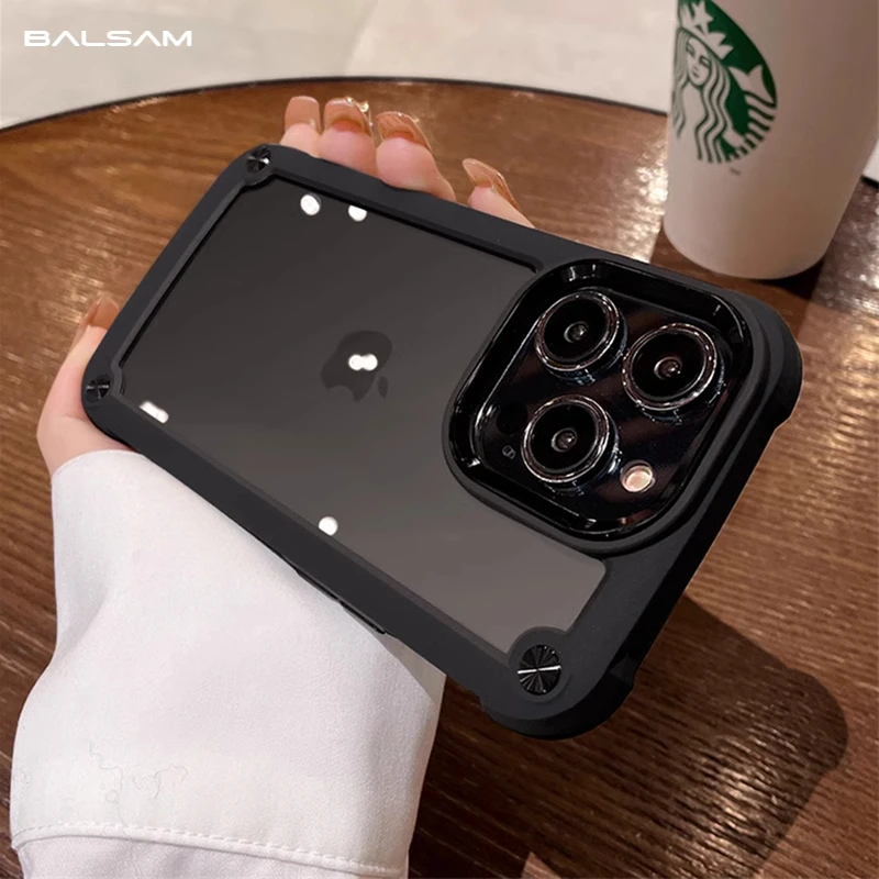 Funda de TPU a prueba de golpes para iPhone, 15, 14, 13, 12, 11 Pro Max, 7, 8 Plus, XS, XR, X, SE, resistente, híbrida, transparente, dura - imagen 2