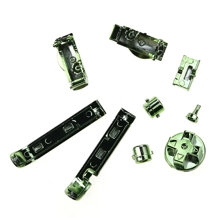JCD para Gameboy Advance GBA teclados de repuesto L R A B D almohadillas botón de encendido y apagado cromado con goma conductora - imagen 2