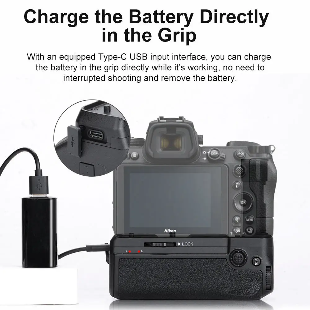 KingMa-Soporte de batería Vertical para cámara de MB-N11, para NikonZ6II, Z7II - imagen 3