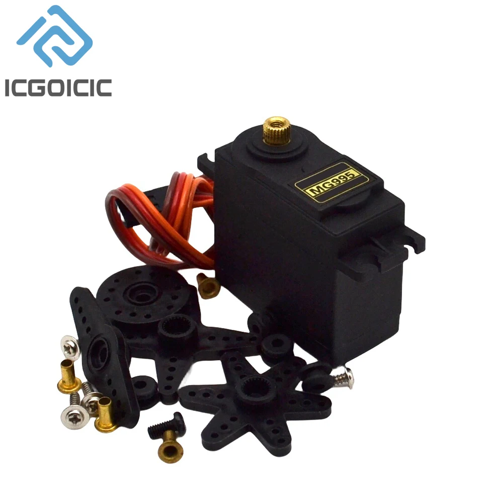 MG996R MG946R MG995 Engranaje de dirección estándar metálico 180 ° 360 ° Equipo de dirección del robot digital 20KG - imagen 2