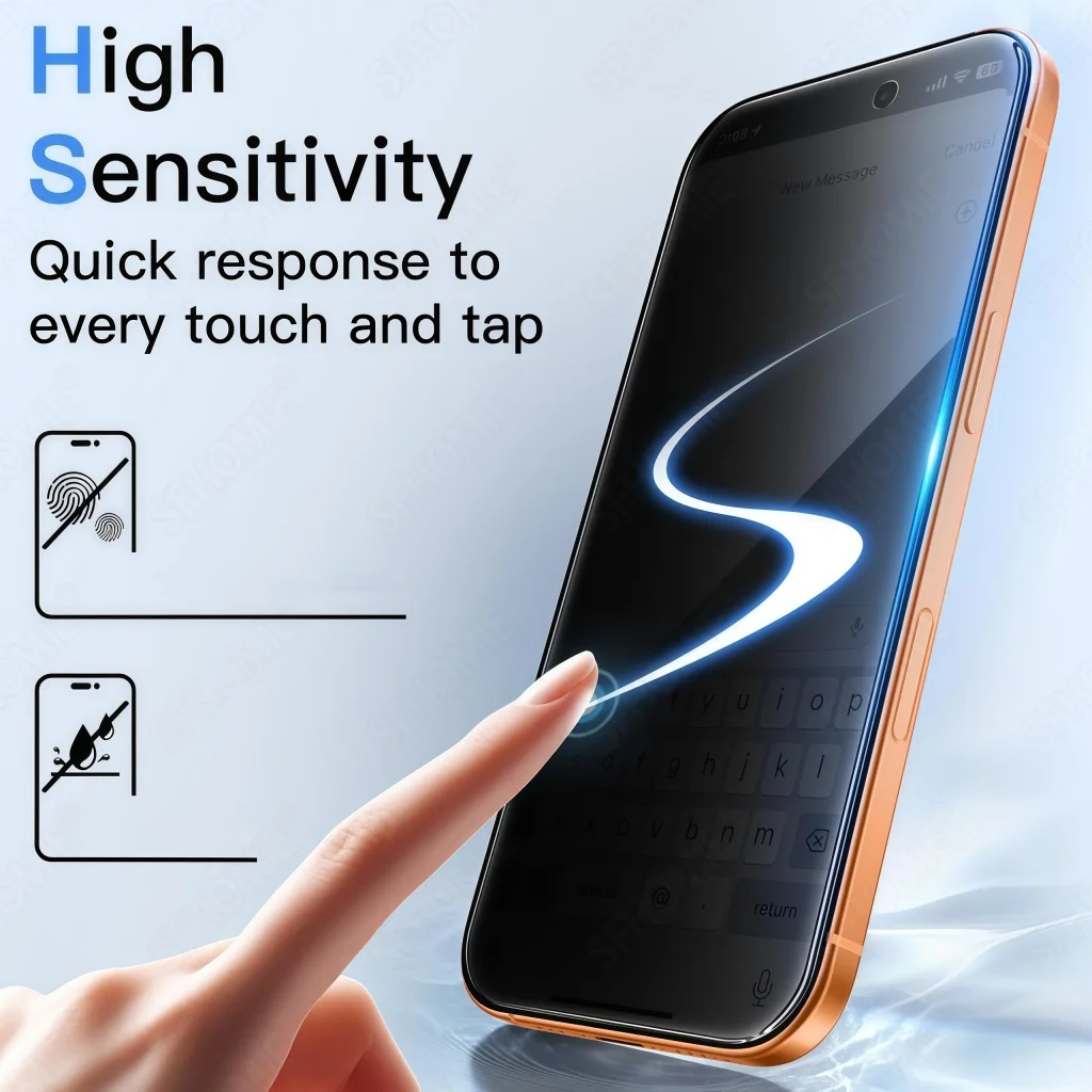 Protector de pantalla antiespía para iPhone 11, 12, 13, 14, 15, 16, 17 Pro Max, 14, 15, 16 Plus, 16e 17, película de privacidad de vidrio templado con aire, 2 uds. - imagen 5