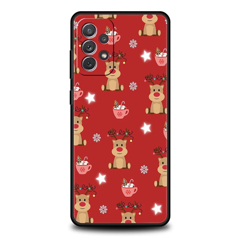 Funda de teléfono para Samsung A15 A13 A35 A55 A51 A71 A41 A31 A21S A03S A05 A17 A23 A25 A33 A53 A73 5G A07 4G cubierta de dibujos animados de Navidad - imagen 4