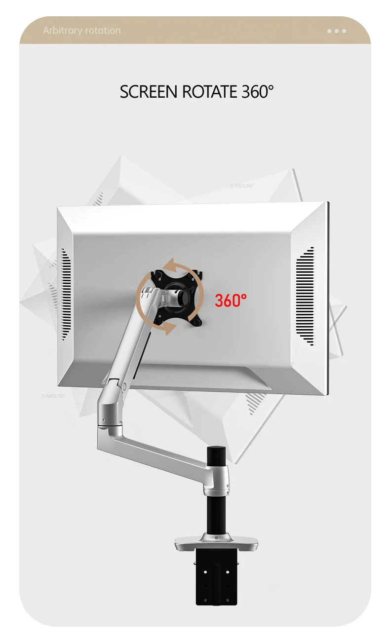 D-MOUNT 7014 17 "-32" resorte mecánico aluminio acero lcd monitor montaje tv soporte de pared brazo largo 1098mm 3-6KG 100x100 75x75 - imagen 3