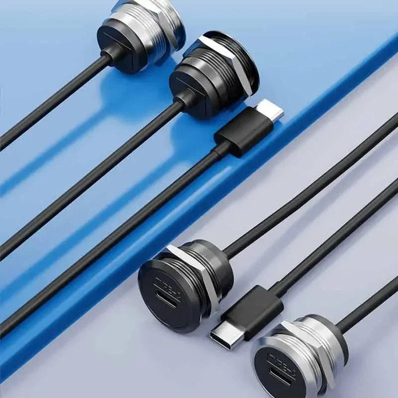 Placa de roscado hembra a macho de TYPE-C, Cable de extensión, enchufe de interfaz con Cable, enchufe de 24 pines, línea de transmisión de datos tipo C - imagen 5