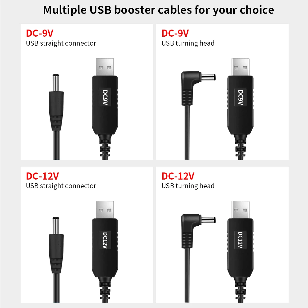 TISHRIC USB DC 5V a 12V 9V Cable de alimentación para enrutador WIFI Cable adaptador usb Boost módulo convertidor 2,1x5,5mm a través de Powerbank - imagen 2