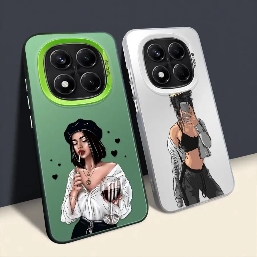 Funda para Xiaomi Redmi Note 13 12 11 9s 14 Pro Plus 12s 11s 10Lite 10s, funda trasera para teléfono, dibujos animados urbanos para mujeres - imagen 3
