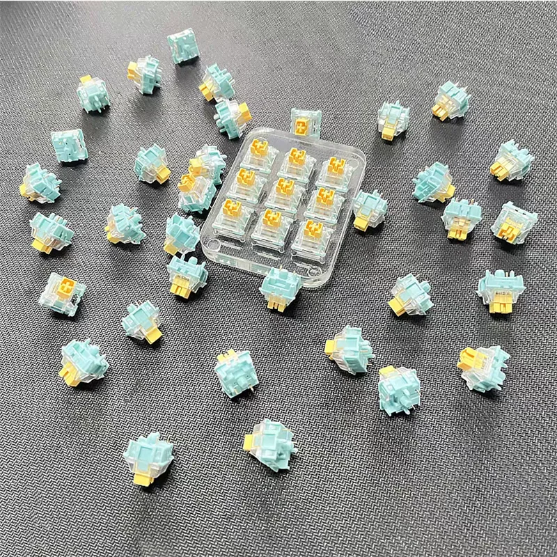 Venta al por mayor Sea Salt Lemon Pro interruptor silencioso lineal 5 pines DIY teclado mecánico para juegos personalizado prelubrado Cherry MX SMD interruptores - imagen 5