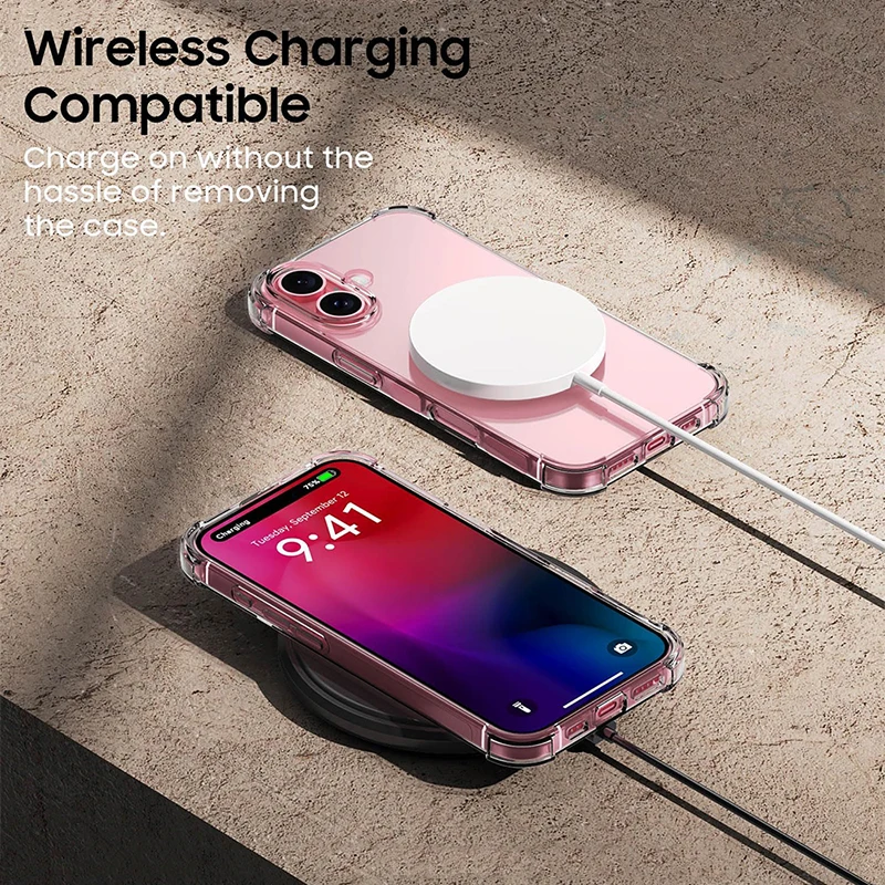 Funda de teléfono de silicona transparente de lujo a prueba de golpes para iPhone 17 16 15 14 13 12 11 Pro Max Mini X XR Xs 7 8 Plus cubierta trasera transparente - imagen 4