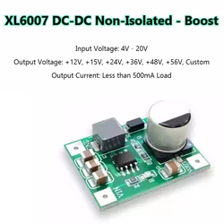 Módulo de fuente de alimentación XL6007, Boost, fuente de alimentación no aislada, voltaje de salida de 60 V, MINI módulo de fuente de alimentación KDT6007P