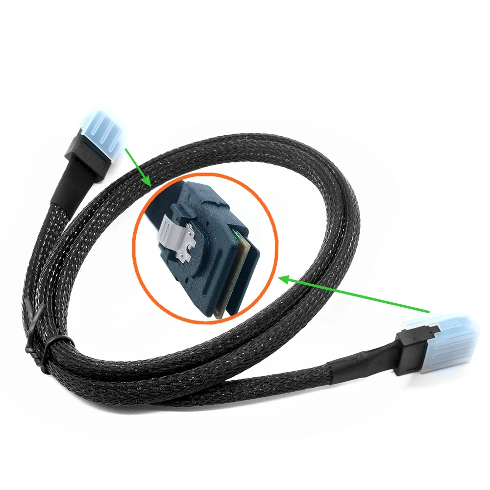 1 unidad de 0,5 m y 1m Mini SAS 36P SFF-8087 macho a Mini SAS 36P servidor macho HDD Cable de transmisión de datos trenza de nailon