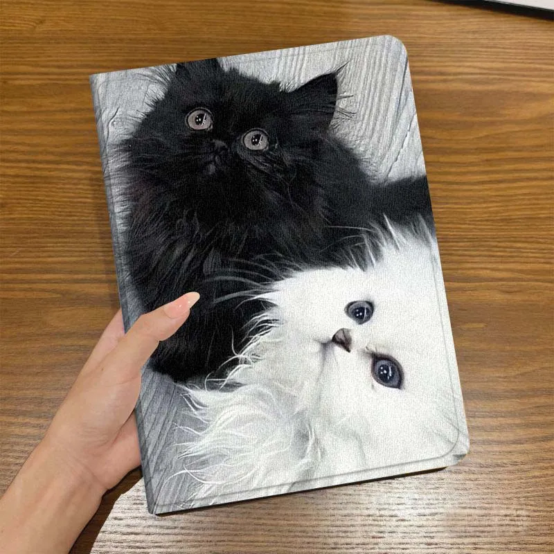 Gatito creativo blanco y negro para Huawei MediaPad MatePad Air M6 M5 M2 T10s T5 C5e 10 11 12X10,8 SE Pro funda para tableta - imagen 3