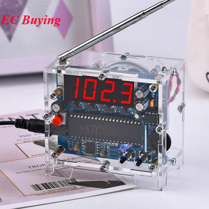 DIY FM montaje de Radio Digital Kit electrónico PCB proyecto de soldadura práctica frecuencia de soldadura 87MHZ-108MHZ TEA5767 IC 5W 8Ω - imagen 5