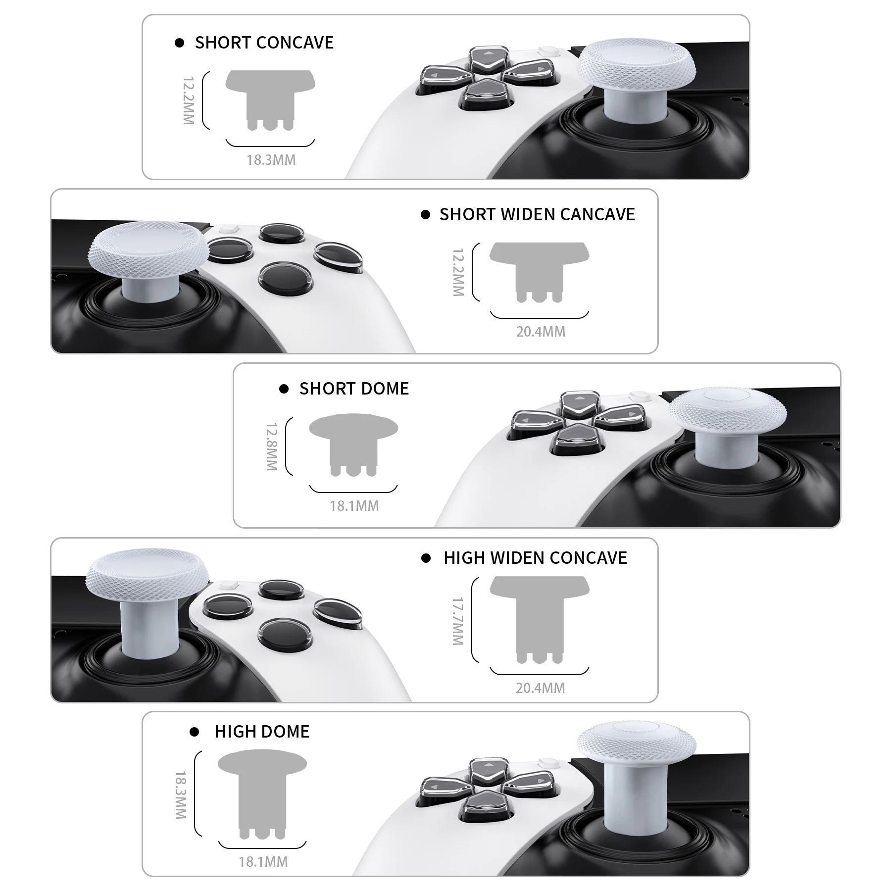 Thumbsticks intercambiables eXtremeRate ThumbsGear para controlador ps5 Edge - Blanco original - imagen 4