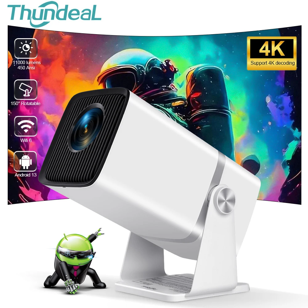 ThundeaL Full HD 1080P TD80W Mini proyector 4K Android WiFi 3D Home Theater TD80 proyector portátil reunión vídeo película PK HY320 - imagen 2
