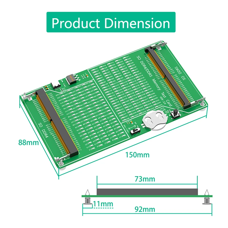 Herramienta de prueba de circuito PCB con LED portátil SO DDR4 DDR5 tarjeta de prueba de memoria RAM para ordenador portátil adaptador de diagnóstico de memoria DDR4 DDR5 - imagen 4