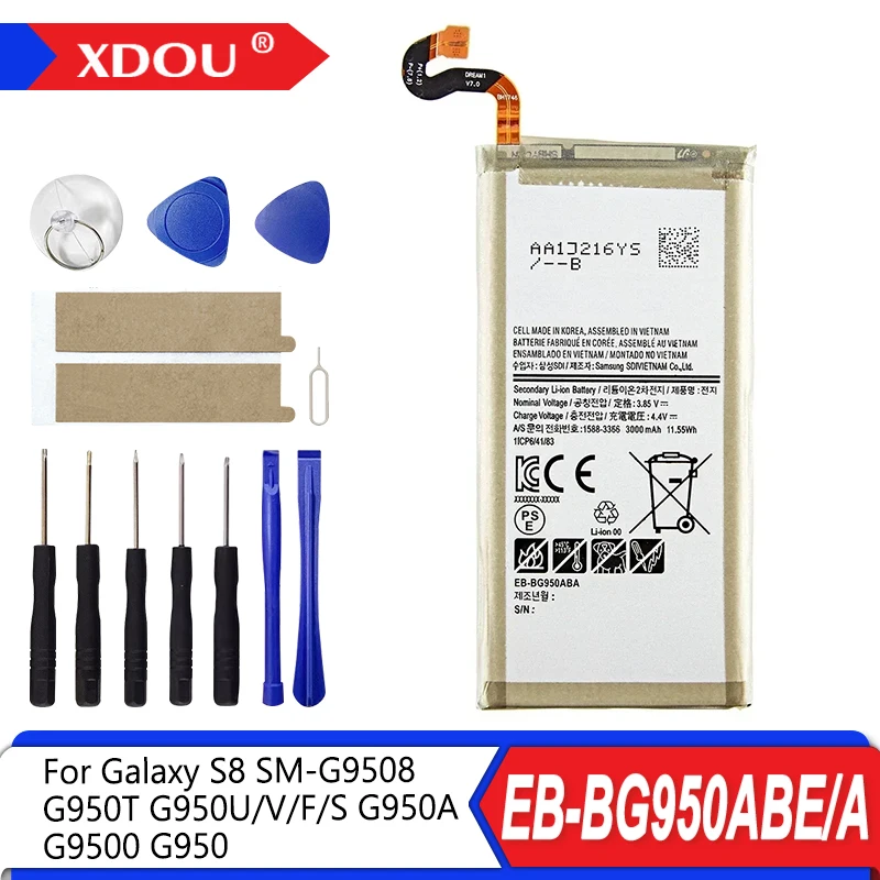 Nueva batería EB-BG950ABE EB-BG950ABA de 3000mAh para Samsung Galaxy S8 SM-G9508 G950T G950U/V/F/S G950A G9500 G950