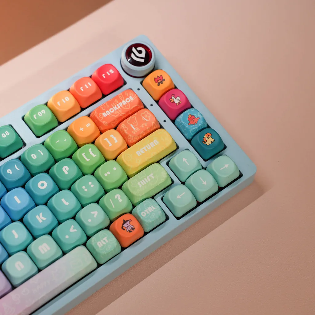 Juego de teclas Rainbow, tapa redonda, perfil MOA, PBT DYE-SUB, 135 teclas para teclado mecánico tipo MX - imagen 2