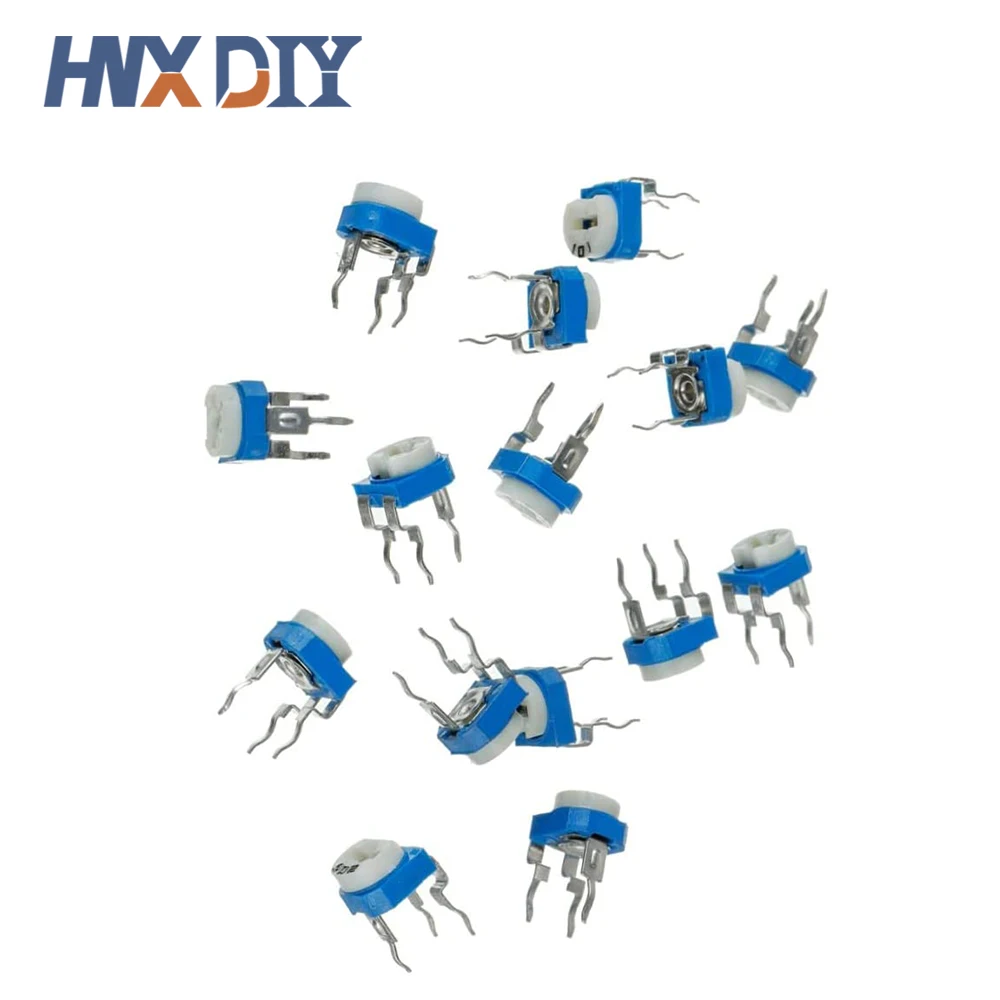 Kit surtido de potenciómetro de recorte Horizontal de película de carbono RM065, 100 piezas, resistencia Variable de 10 valores, 500R - 1M - imagen 5