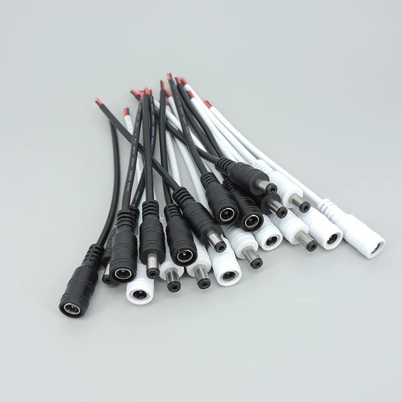 Cable de alimentación macho DC hembra, adaptador de conector de 5,5mm x 2,1mm, 2 pines, 22AWG, lote de 5 unidades - imagen 5