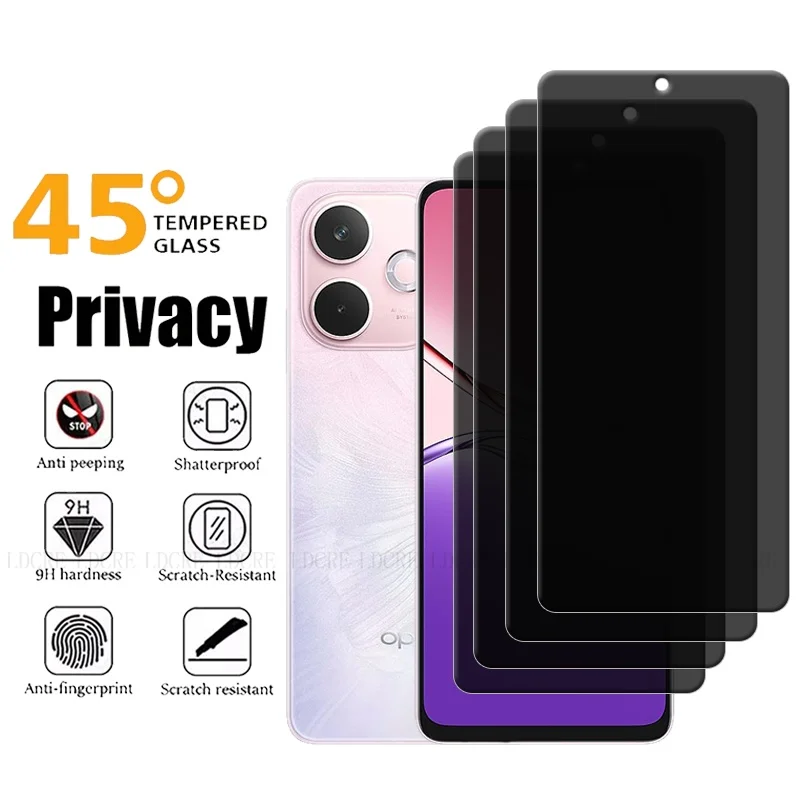 4 Uds para OPPO A5 Pro 5G vidrio para OPPO A5 Pro Protector de pantalla protectora antideslumbrante privacidad Anti-espía vidrio templado OPPO A5 Pro