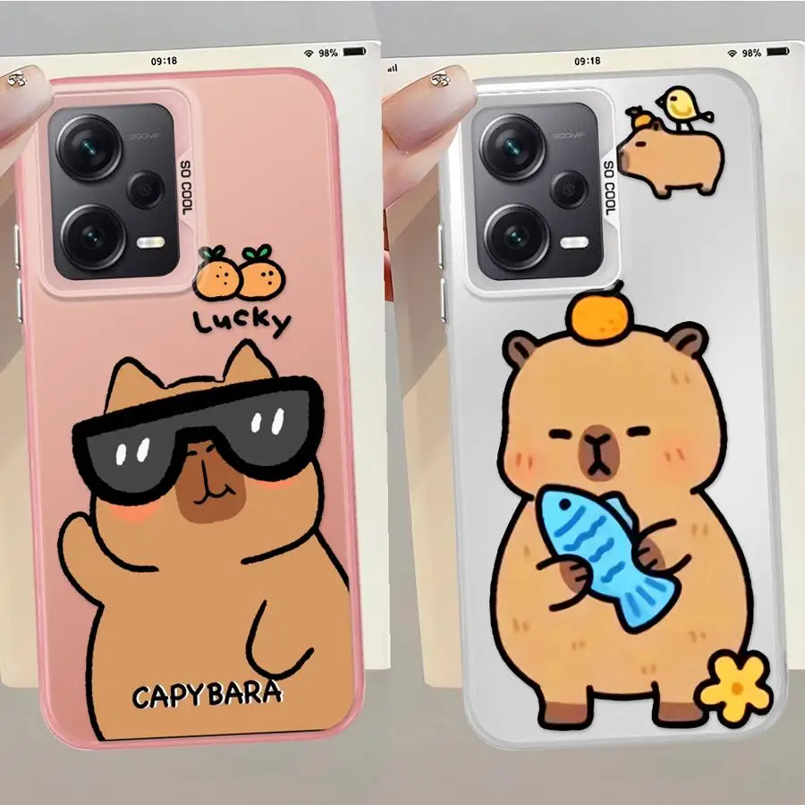 Funda para Xiaomi Mi 13T 12T Pro 11 Lite funda trasera para teléfono capibara dibujos animados lindo